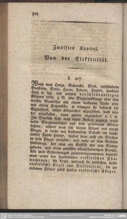 Zwölftes Kapitel. Von der Elektricität