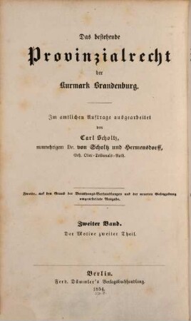 Das bestehende Provinzialrecht der Kurmark Brandenburg, II,3