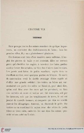 Chapitre VIII: Thermes