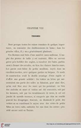 Chapitre VIII: Thermes