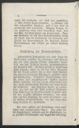Entstehung der Vaterlandsliebe