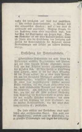 Entstehung der Vaterlandsliebe