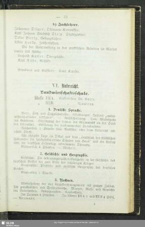 VI. Unterricht
