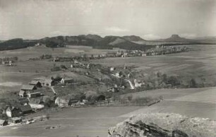 Schöna (Reinhardtsdorf-Schöna). Ortsansicht. Blick von der Kaiserkrone