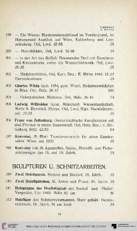 Skulpturen u. Schnitzarbeiten (Nr. 209-234)