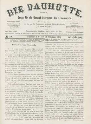 No. 38. Frankfurt a. M., den 19. September 1908. 51. Jahrgang.