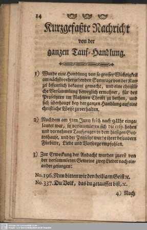 Kurzgefaßte Nachricht von der ganzen Tauf-Handlung