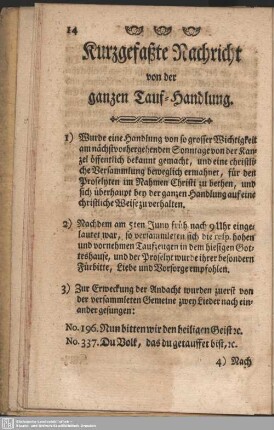Kurzgefaßte Nachricht von der ganzen Tauf-Handlung