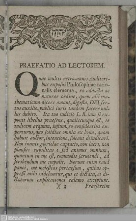 Praefatio Ad Lectorem