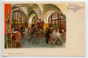 "Gruss aus dem Heilbronner Ratskeller" - Innenansicht