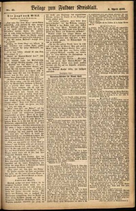 Zweite Ausgabe vom Samstag, den 08. April 1882.