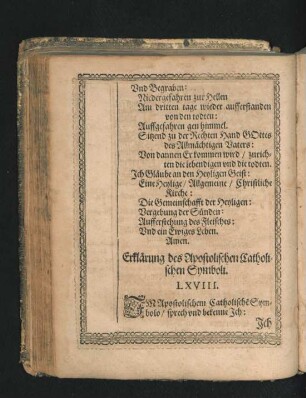 Erklärung des Apostolischen Catholischen Symboli. LXVIII.