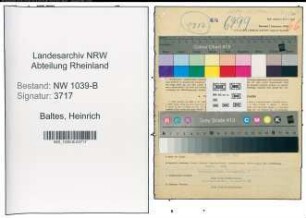 Entnazifizierung Heinrich Baltes , geb. 10.10.1886 (Bankbeamter)