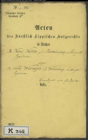 Koke, Karl in Schwalenberg gegen Kolon Wrenger Nr. 11 zu Kreienberg - Herausgabe eines Grundstücks