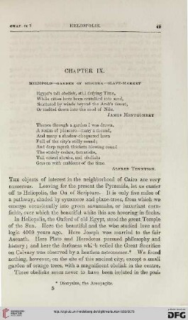 Chapter IX: Heliopolis – garden of Shoobra – slave–market