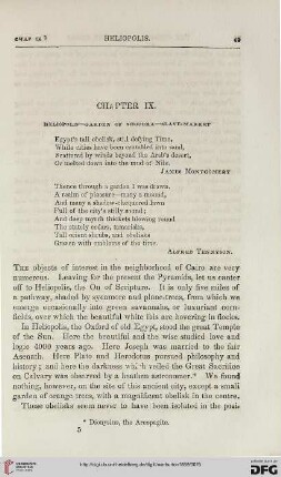 Chapter IX: Heliopolis – garden of Shoobra – slave–market