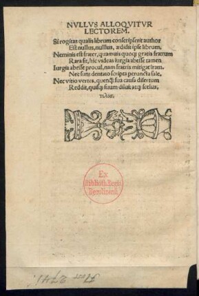 Nullus Alloquitur Lectorem.