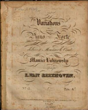 Variations pour le piano-forte. 15. Variations pour le piano forte : [op. 35]. - S. 150-171. - Pl.-Nr. M.S.986