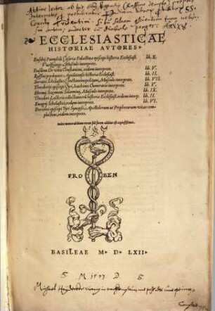 Ecclesiasticae Historiae Avtores