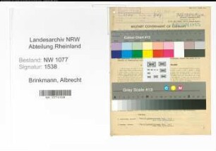 Entnazifizierung Albrecht Brinkmann , geb. 15.08.1911 (Polizist)