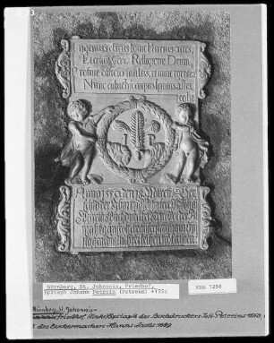 Epitaph des Buchdruckers Johann Petrein / Petreus