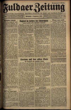 Erste Ausgabe vom Mittwoch, den 04. Dezember 1935.