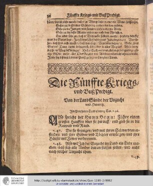 Die Fünffte Kriegs- und Buß-Predigt