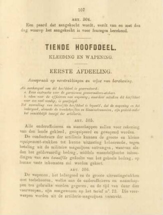 Tiende hoofddeel. Kleeding en wapening