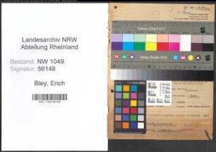 Entnazifizierung Erich Bley , geb. 06.04.1890 (Jurist)