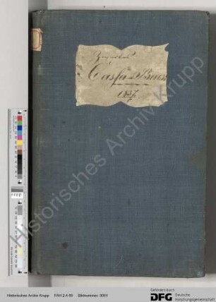 Kassenbuch von April 1837 bis November 1838