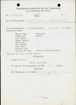 Kretz, Josef