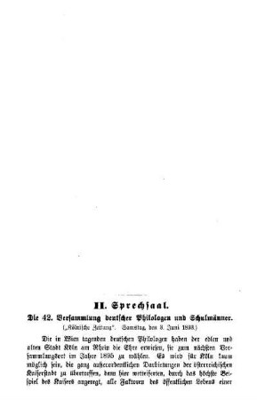 Die 42. Versammlung deutscher Philologen und Schulmänner : Sprechsaal