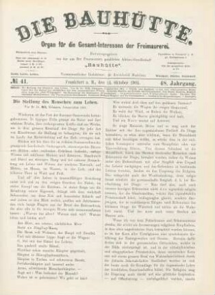 No. 41. Frankfurt a. M., den 14. Oktober 1905. 48. Jahrgang.