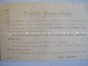 Wählerausweis für die Wahl zur Nationalversammlung und zur preußischen Landesversammlung 1919