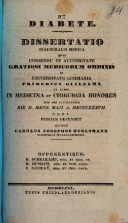 De diabete : diss. inaug. med.