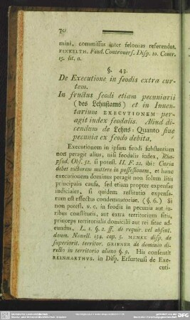 §. 43. De Executione in feodis extra curtem
