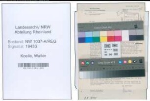 Entnazifizierung Walter Koelle , geb. 08.02.1897 ()