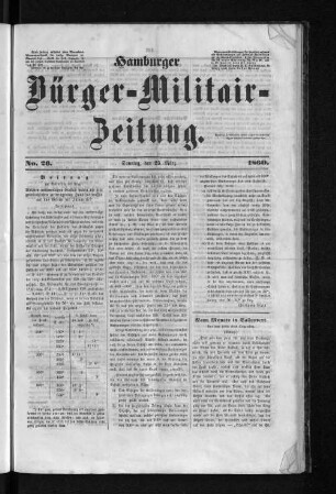 Hamburger Bürger-Militair-Zeitung. No. 26. 1860