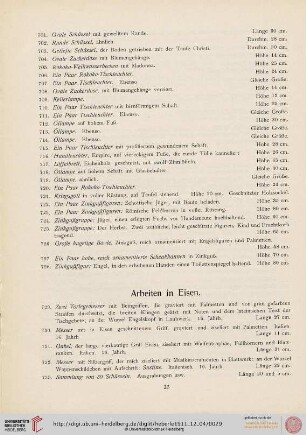 Arbeiten in Eisen (Nr. 729-744)