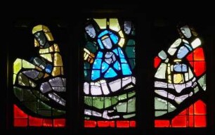 Frankreich. Bretagne. Morbihan. Kervignac. Eglise Notre Dame de Pitie. Buntglasfenster von Gabriel Loire