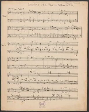 Variationen über ein Thema von Beethoven, pf - BSB Mus.ms. 17033-1 : [caption title:] Variationen über ein Thema von Beethoven. (op. 33. No 6)