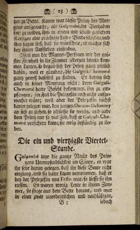 Die ein und viertzigste Viertel-Stunde. - Die fünff und viertzigste Viertel-Stunde.