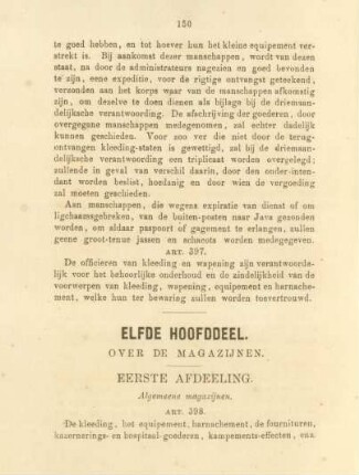Elfde hoofddeel. Over de magazijnen