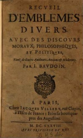 Recueil d'emblemes divers, 1