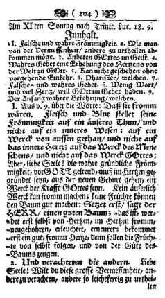 Am XI ten Sontag nach Trinit. Luc. 18.9