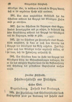 Zweiter Abschnitt. Schuldverhältnisse aus Verträgen