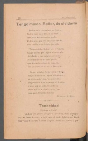 Tenacidad : (Apólogo oriental). - [Traducción]