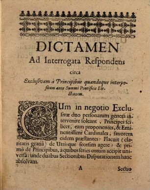Dictamen ad interrogata respondens