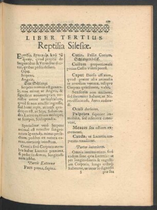 Liber Tertius. Reptilia Silesiae.