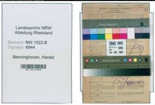 Entnazifizierung Harald Benninghoven , geb. 10.04.1910 (Kaufmann)